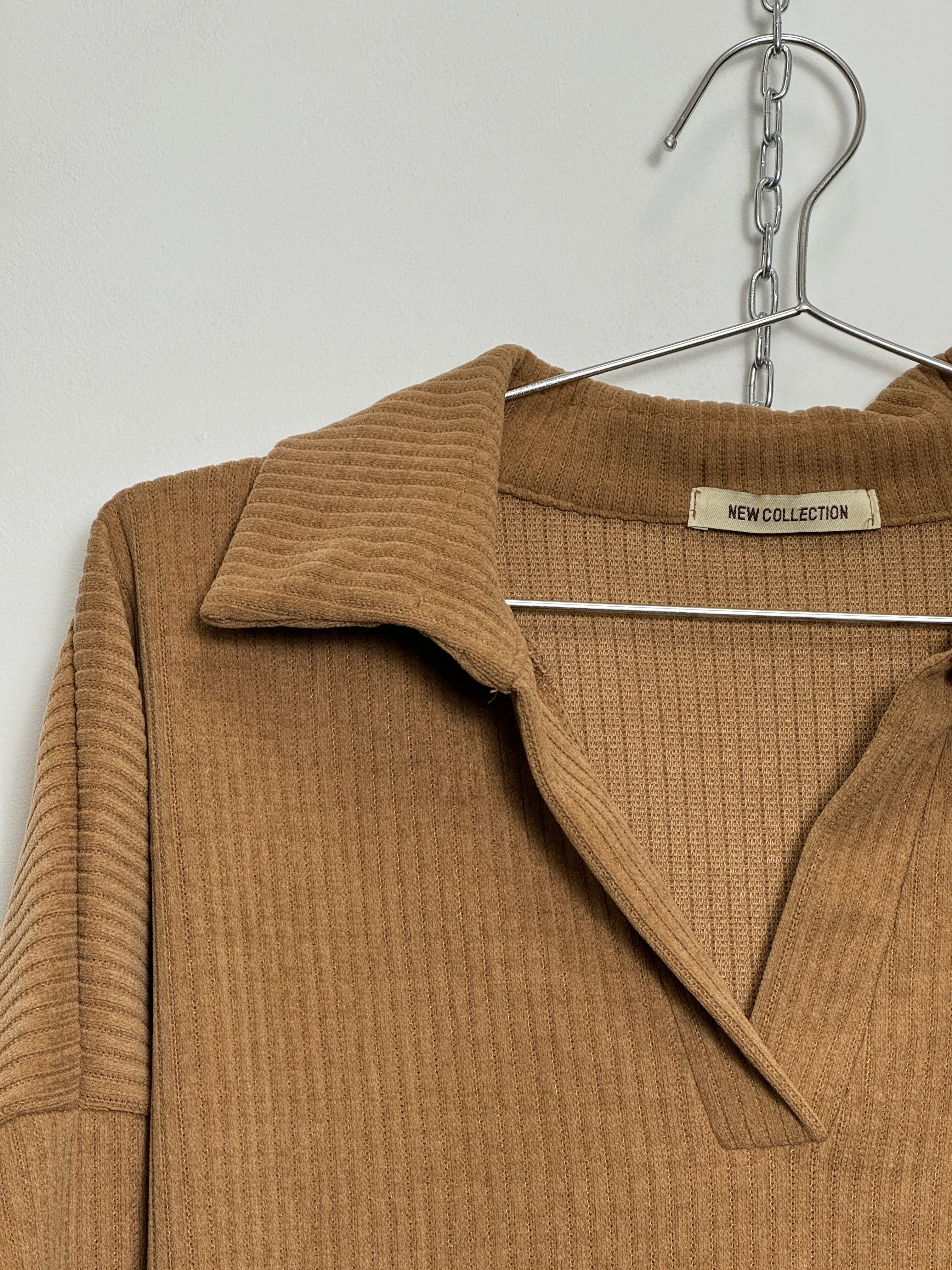 Corduroy Long Sleeved Polo (M)