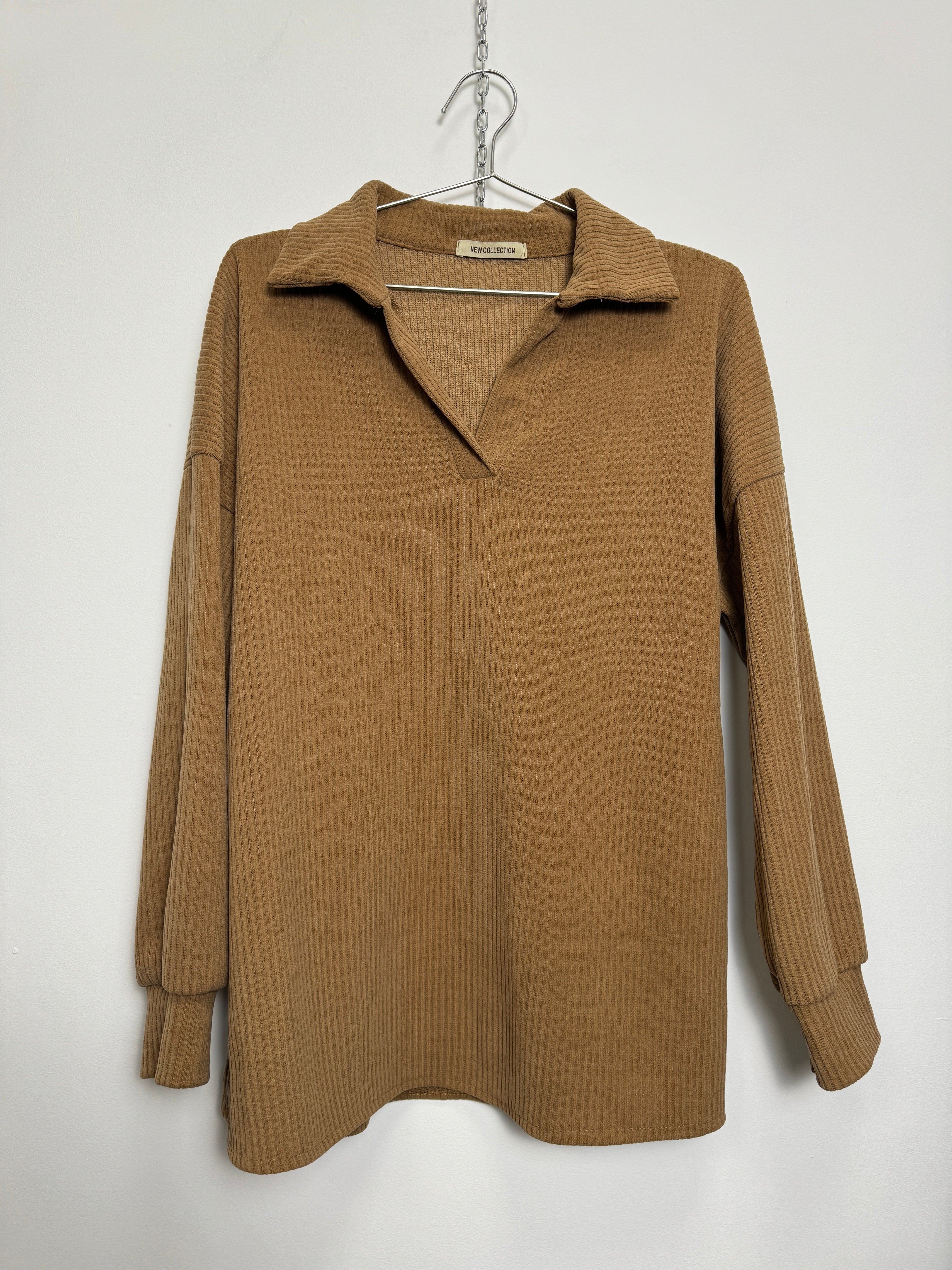 Corduroy Long Sleeved Polo (M)