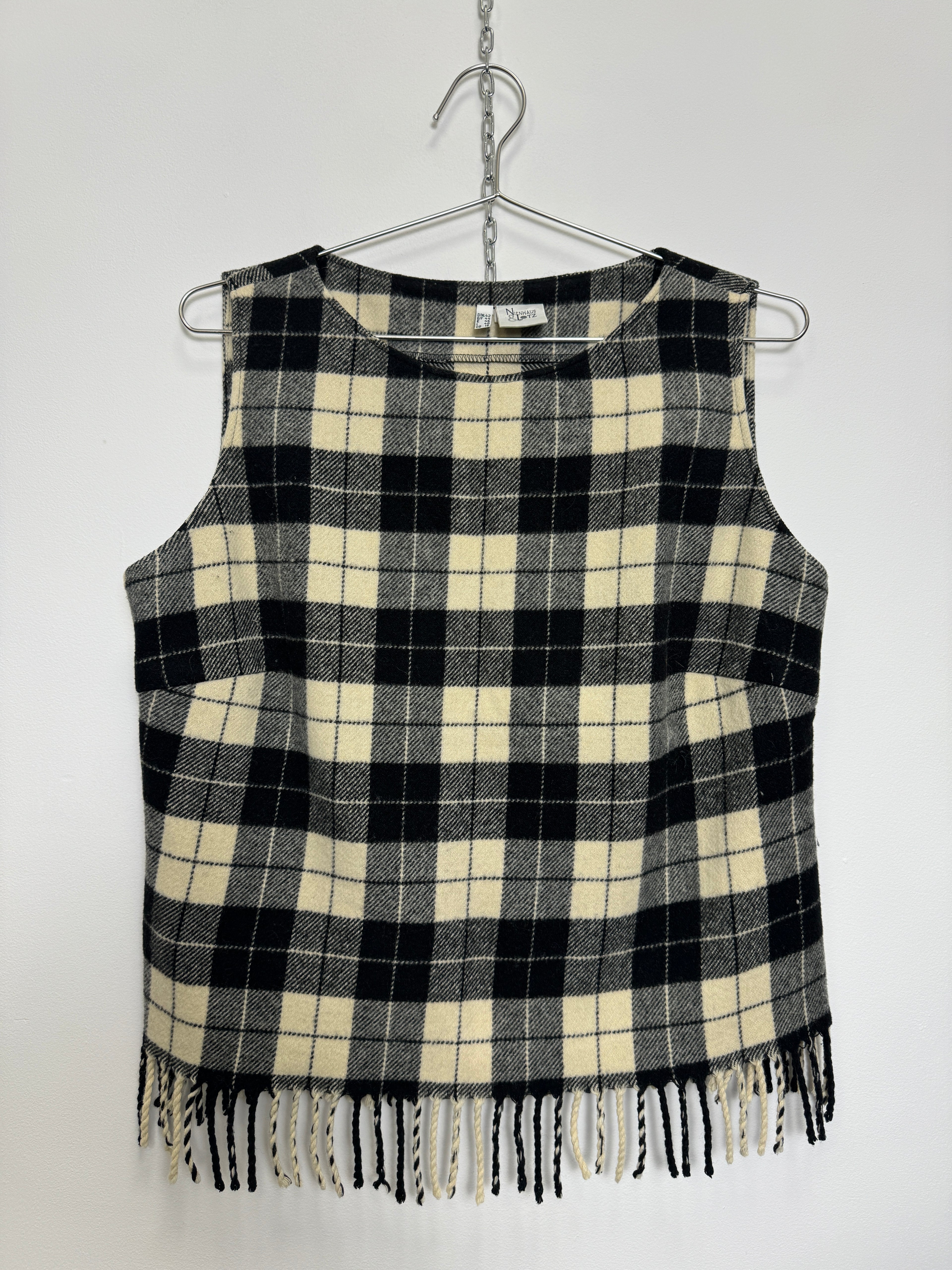 Tasselled wool vest top (M)