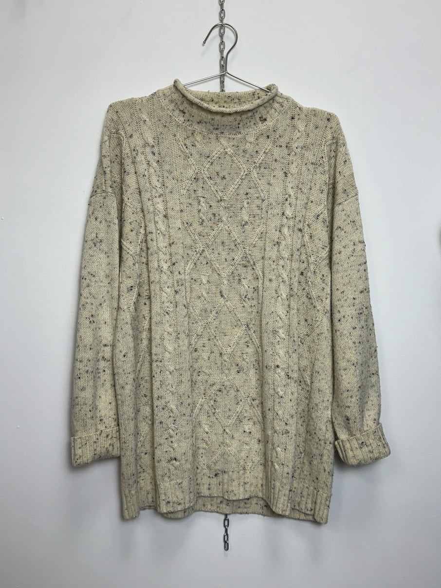 Flecked roll-neck fisherman's jumper (M / L)