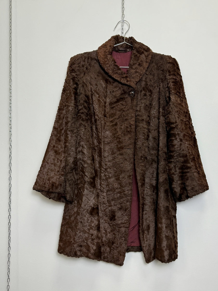 Faux fur swing jacket (S / M)