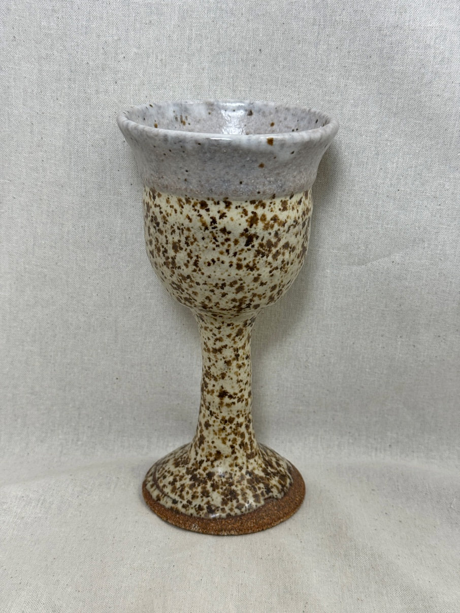 Glazed stoneware goblet