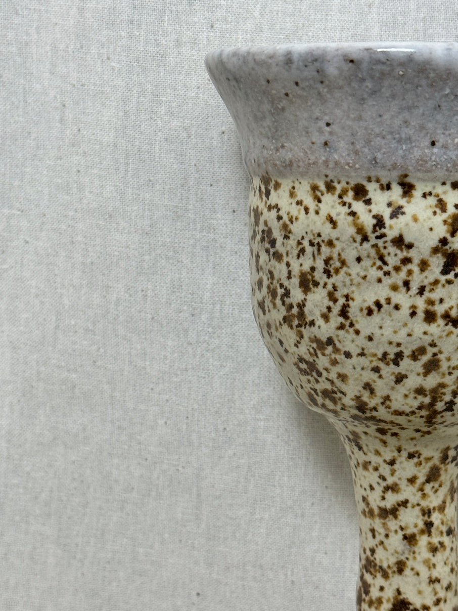 Glazed stoneware goblet
