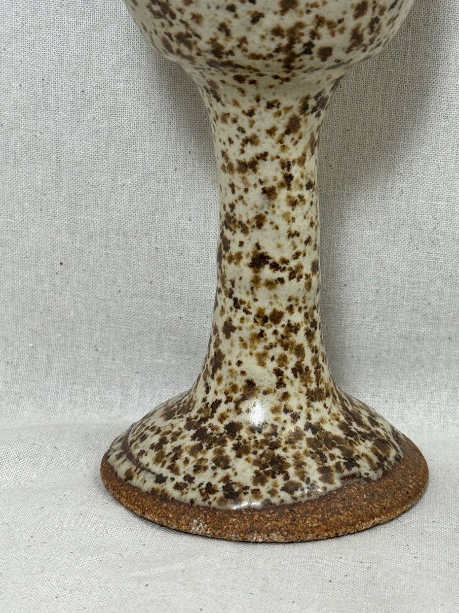 Glazed stoneware goblet