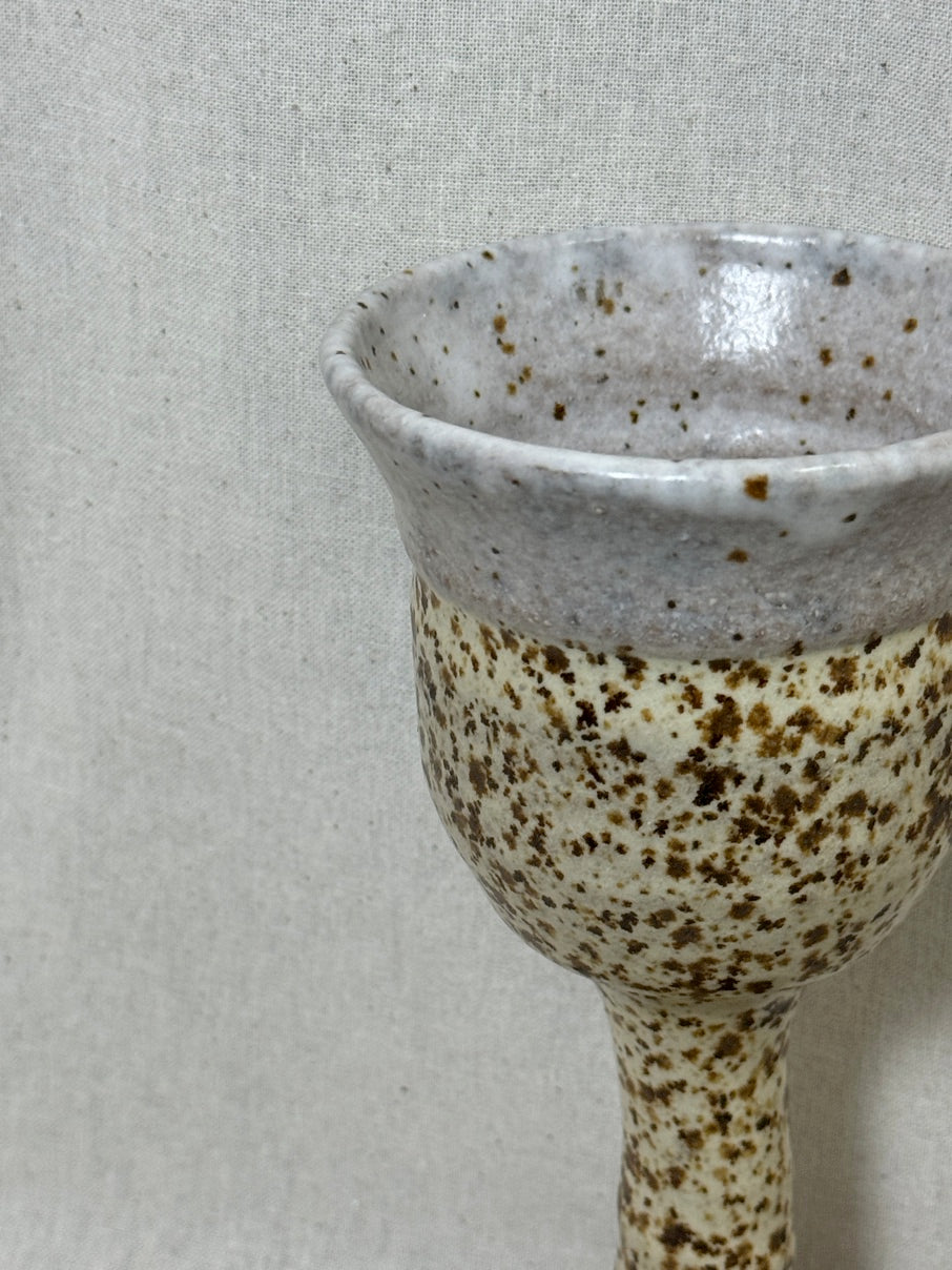 Glazed stoneware goblet