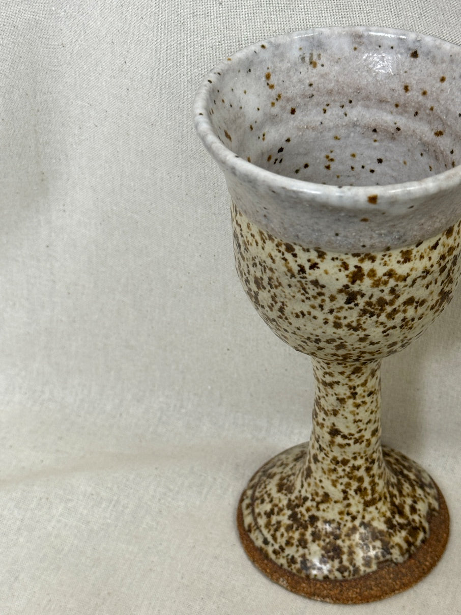 Glazed stoneware goblet