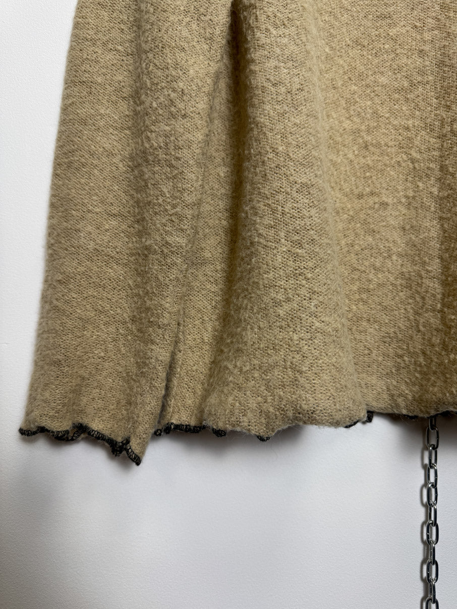 Contrast hem open weave jumper (M)