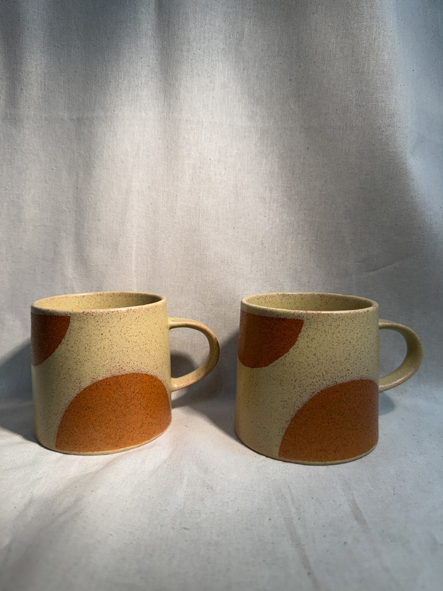 Geometric ceramic mugs (pair)