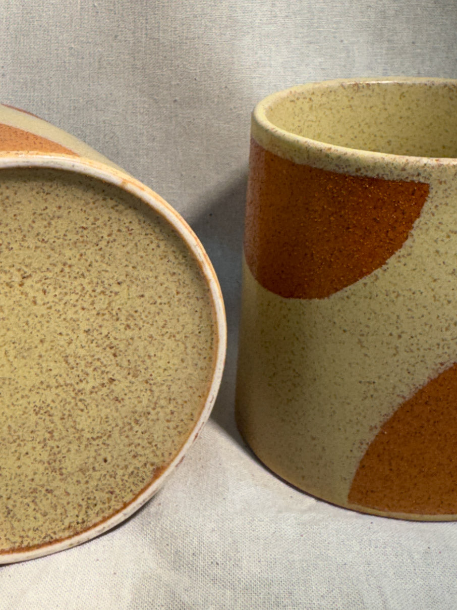 Geometric ceramic mugs (pair)