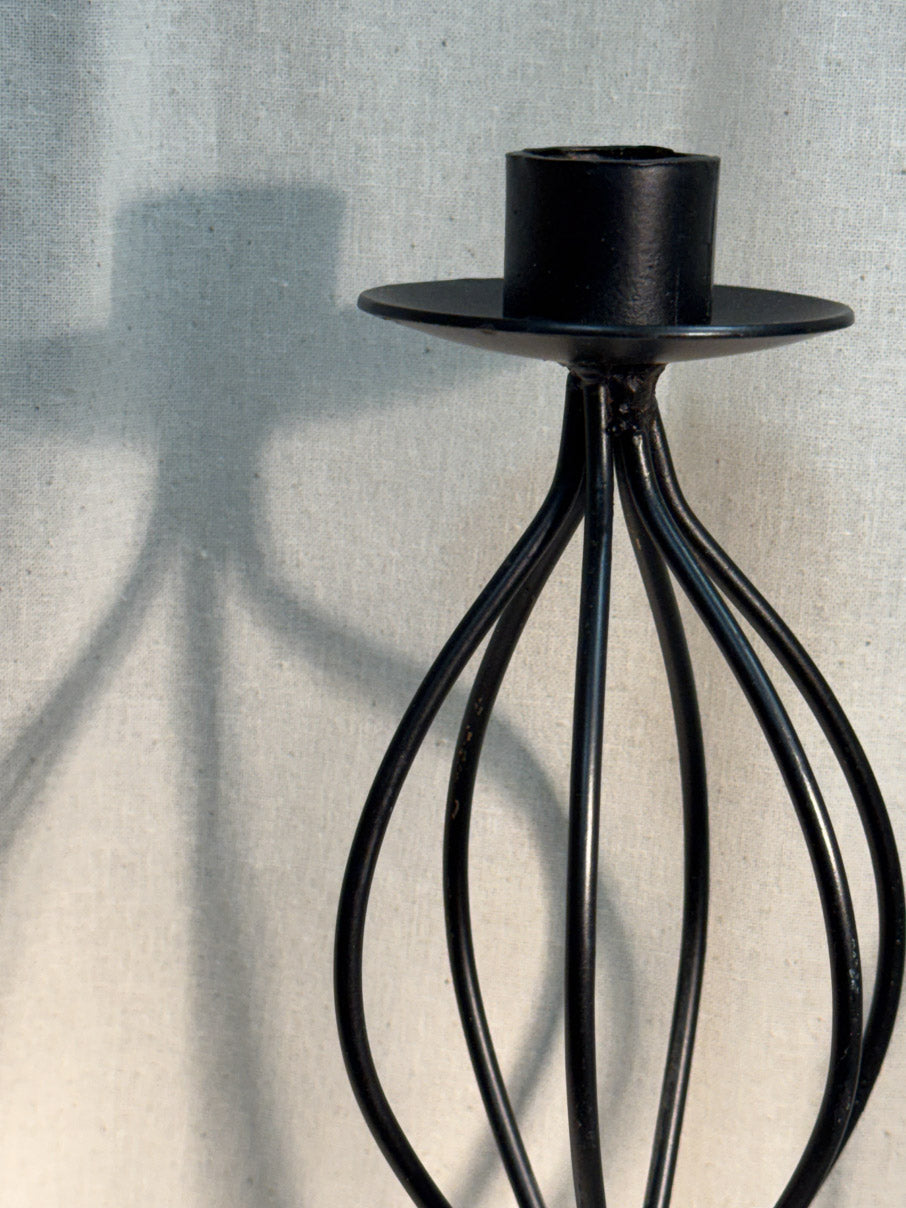 Wrought-iron style candlesticks (pair)