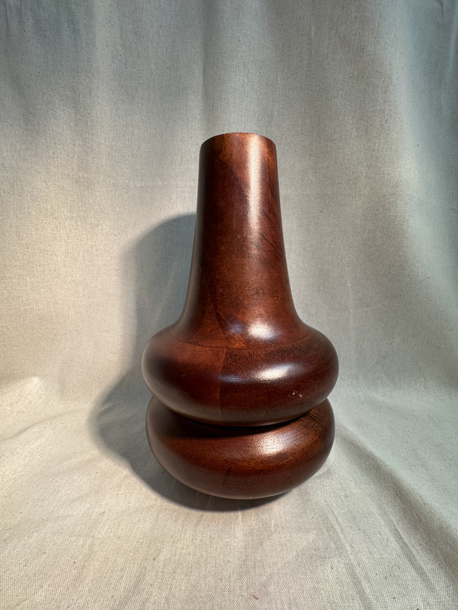 Hand-turned wooden vase