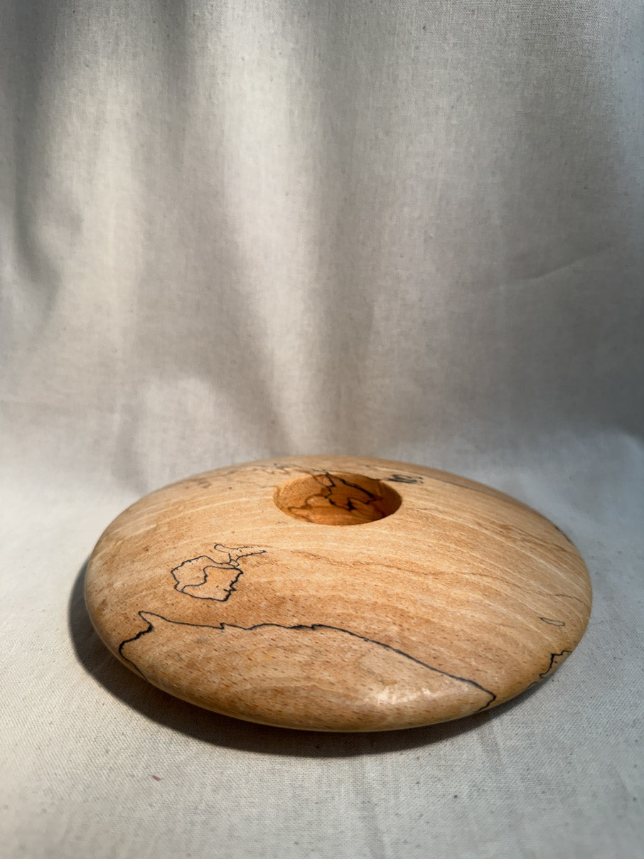 Handmade spalted beech tealight holder