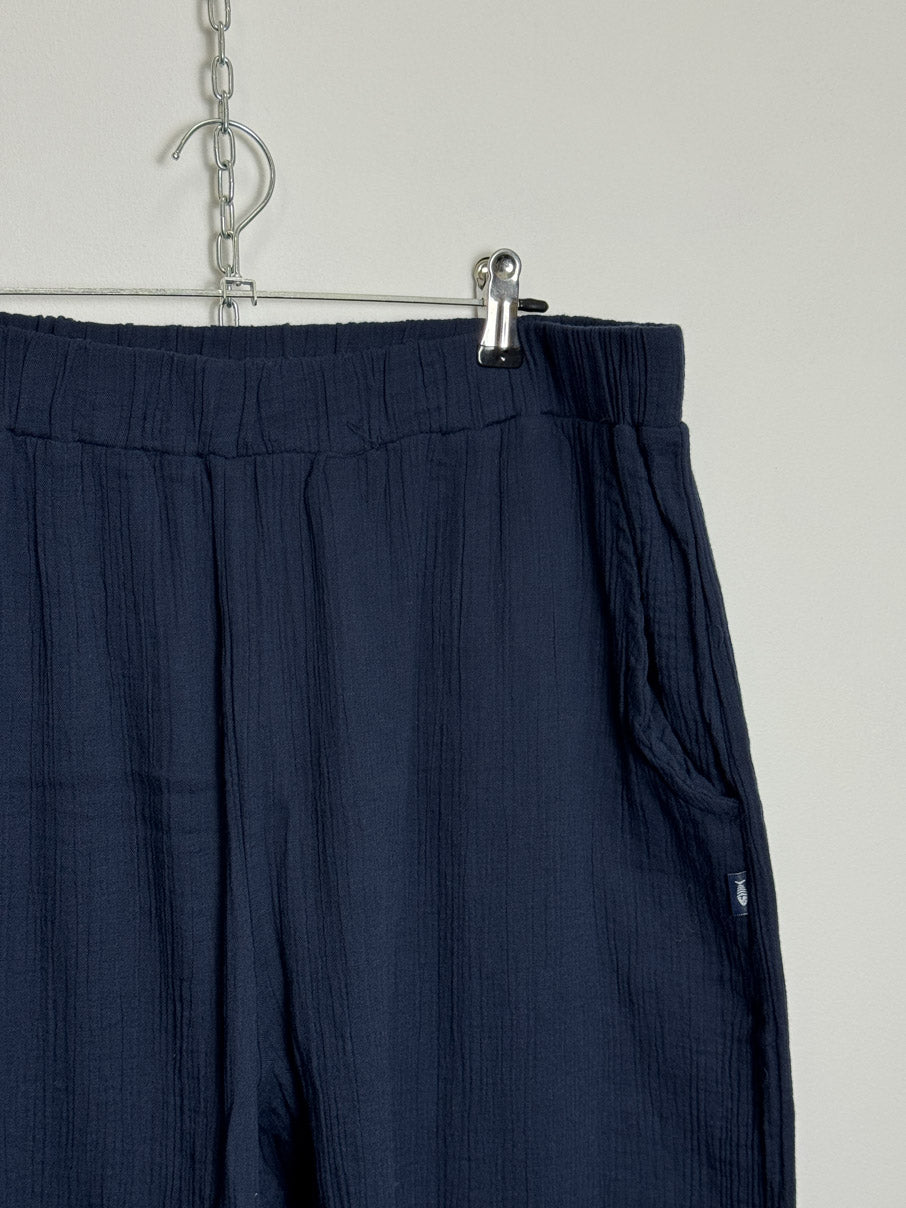 Cheesecloth wide leg easy trousers (L)