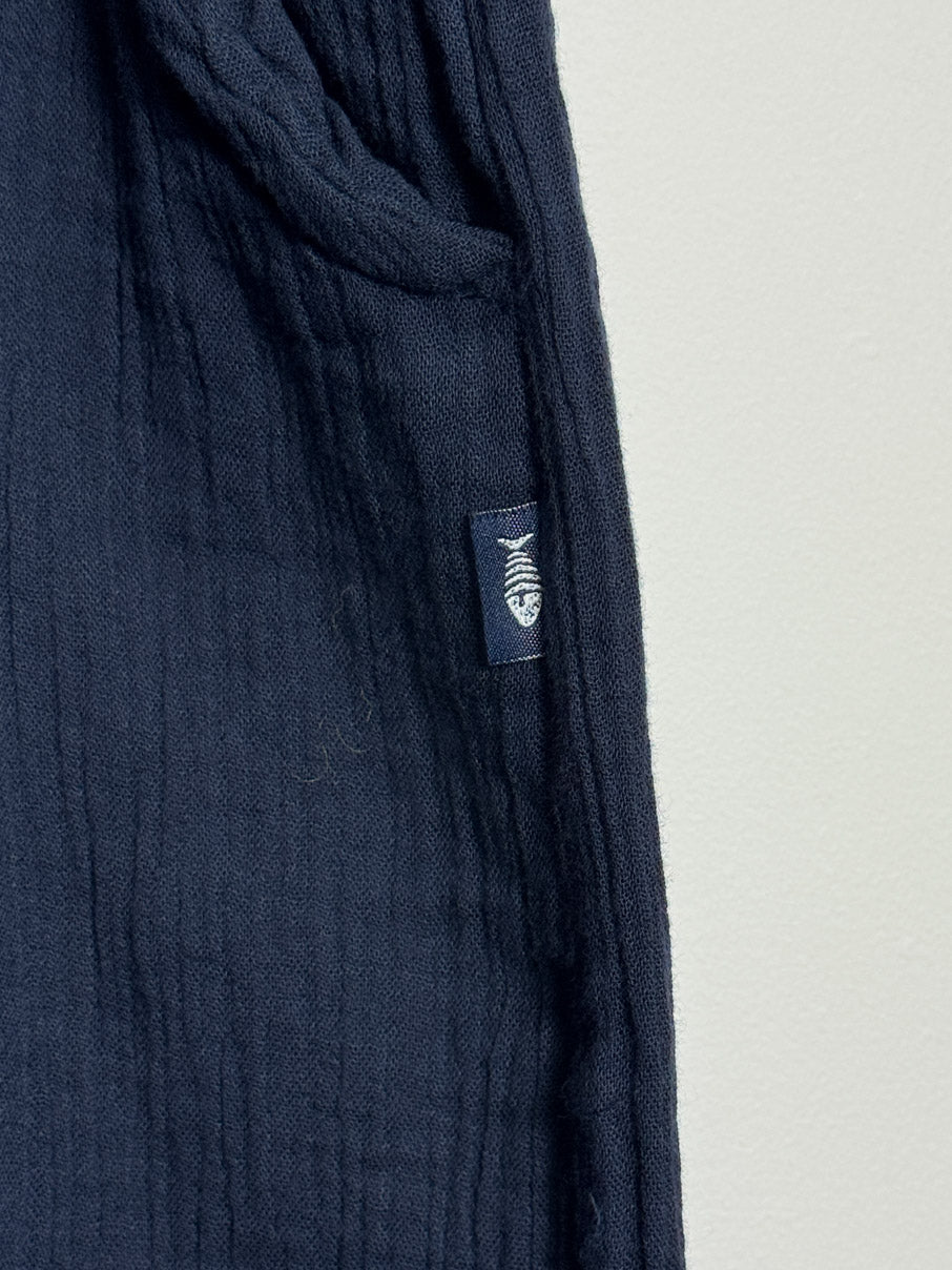 Cheesecloth wide leg easy trousers (L)