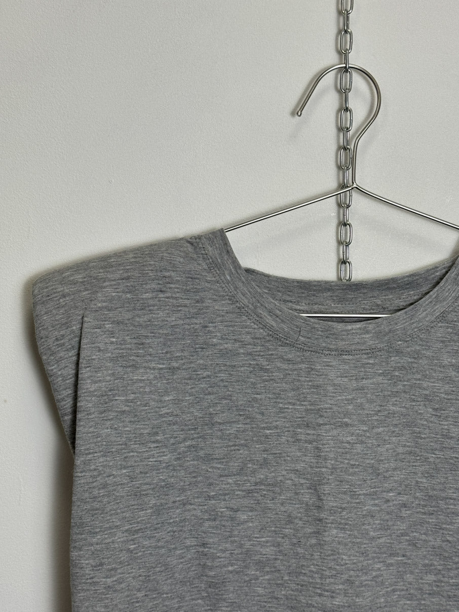 Sleeveless tshirt vest with shoulder pads