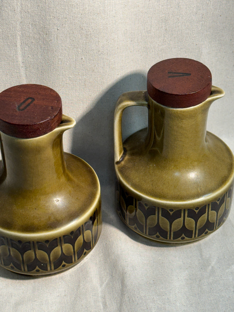 Mid-century oil and vinegar bottle set