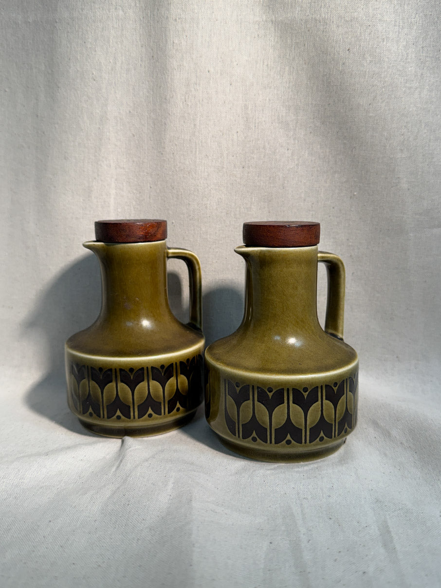 Mid-century oil and vinegar bottle set
