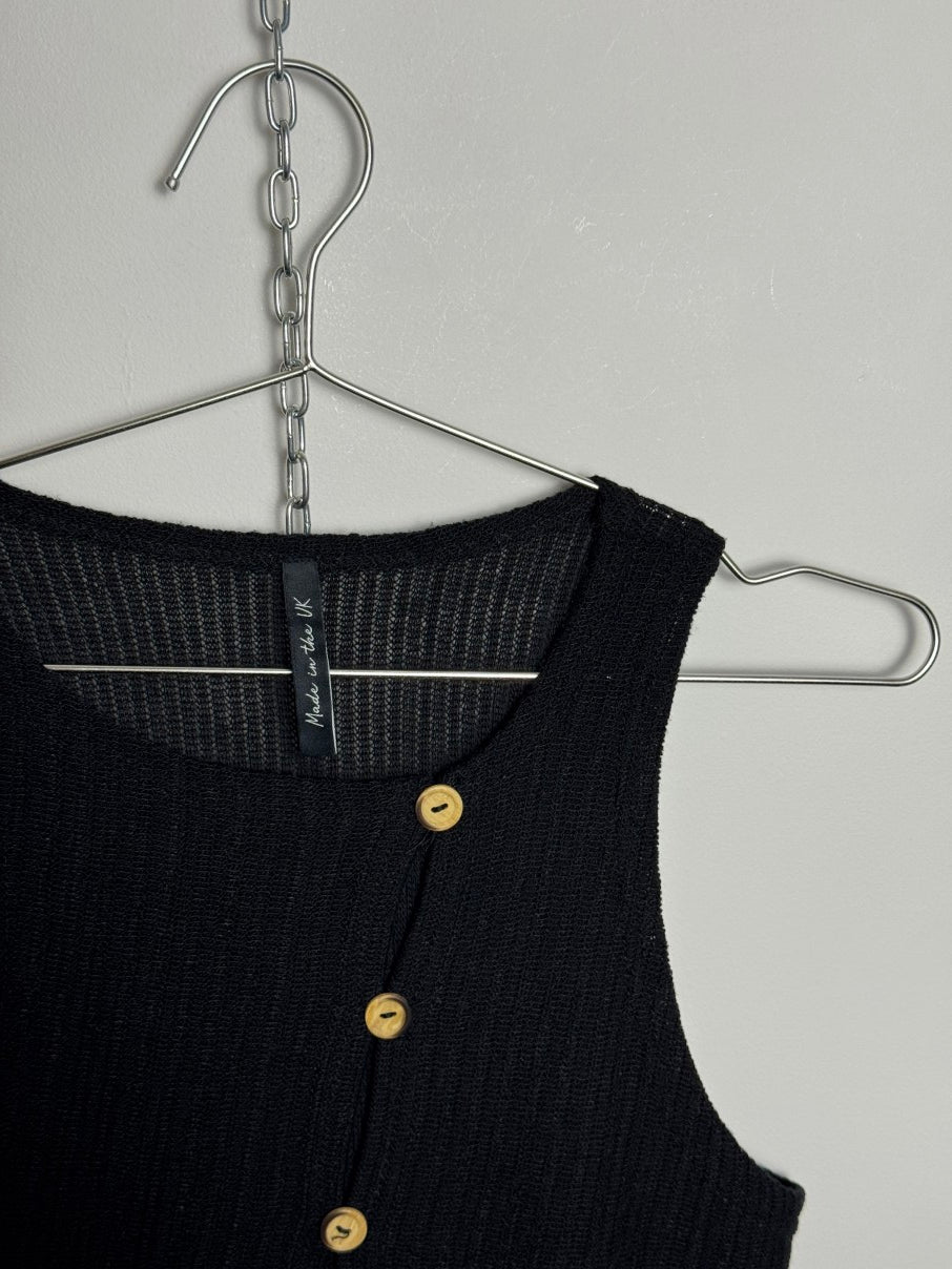 Assymetric button through knit top (S)