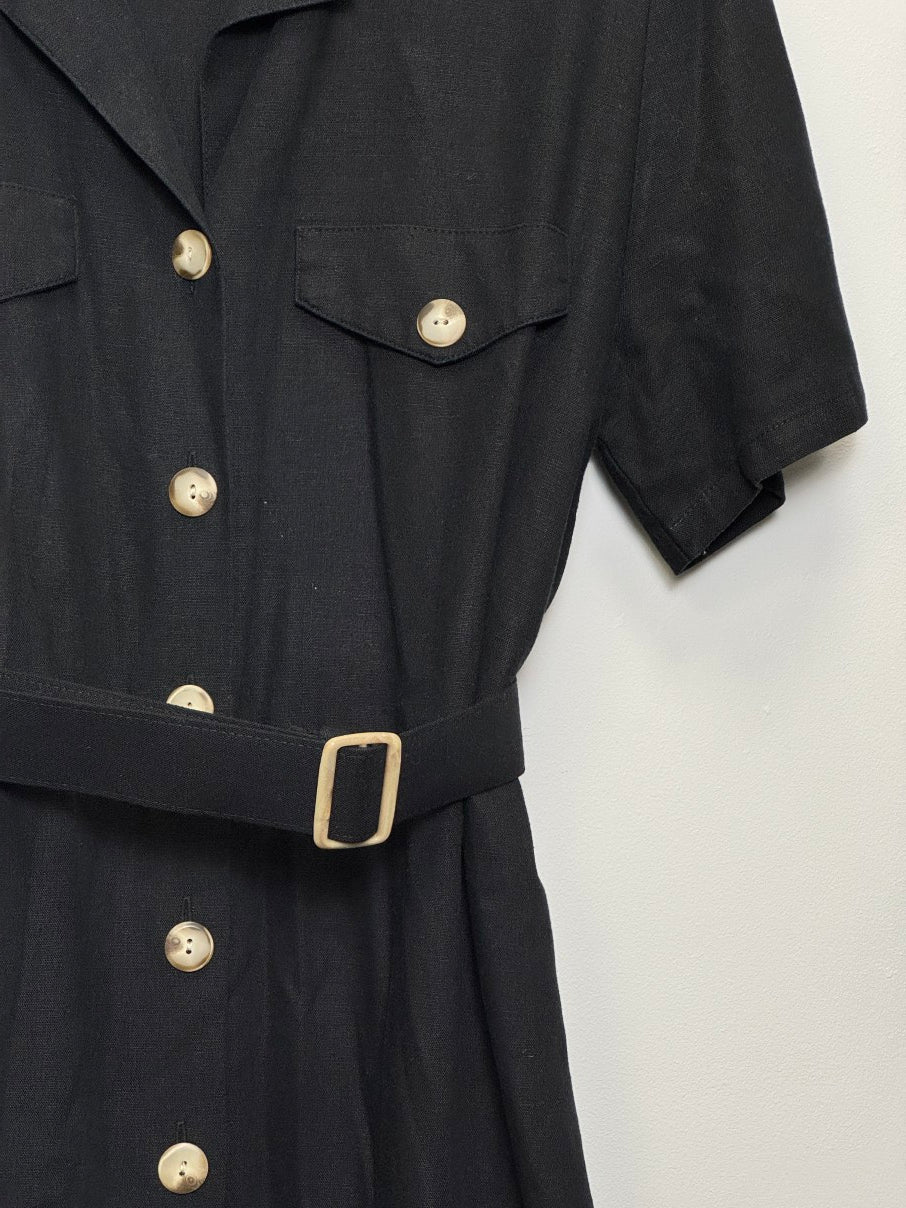 Linen safari button up dress (XL)