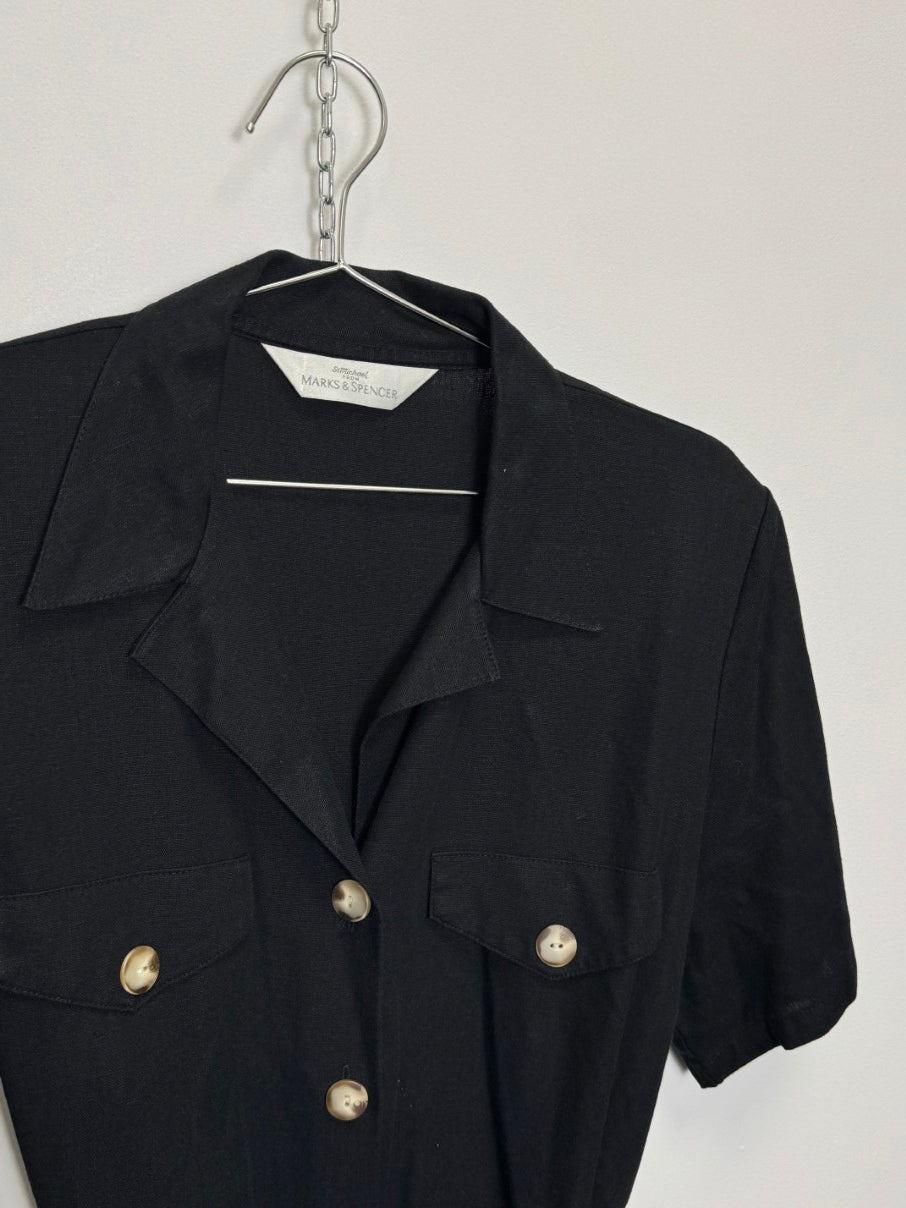 Linen safari button up dress (XL)