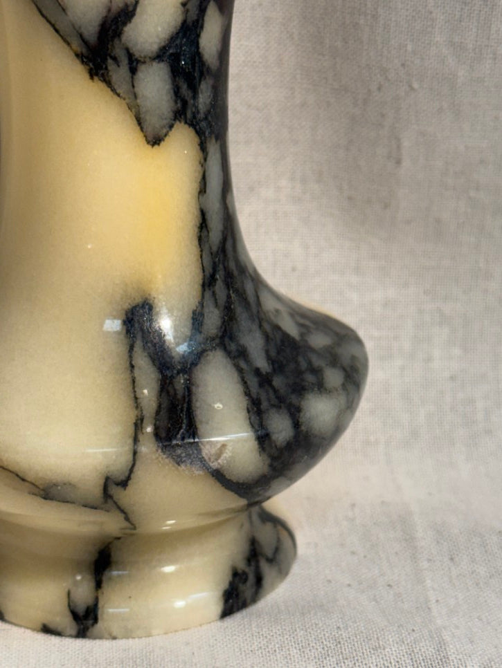 Marbled stone candlestick / bud vase
