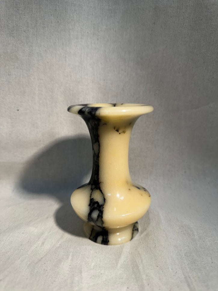 Marbled stone candlestick / bud vase
