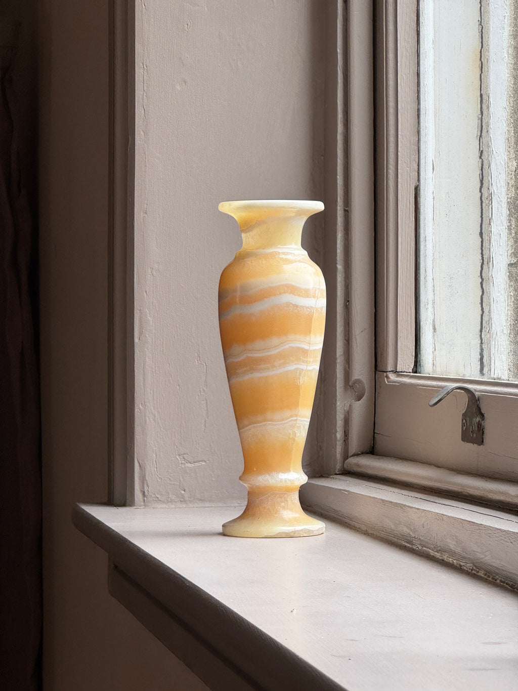 Egyptian alabaster stone carved vase