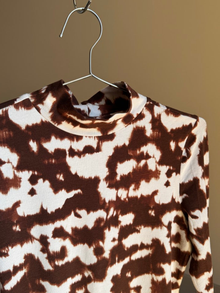Print long sleeved top (S)