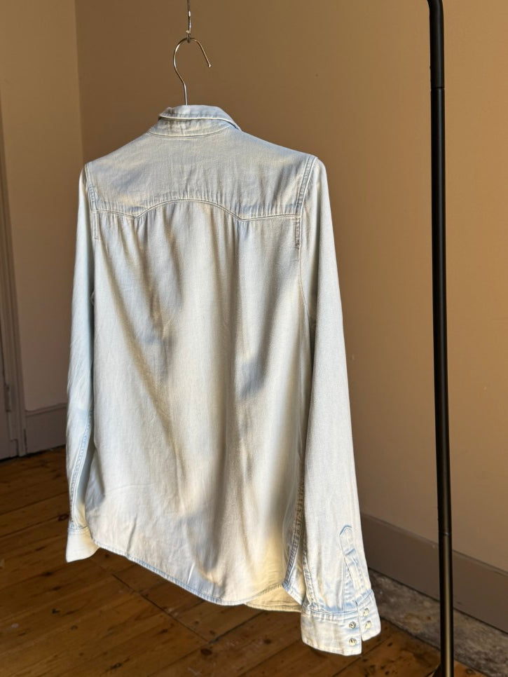 Bleached denim western shirt (M)