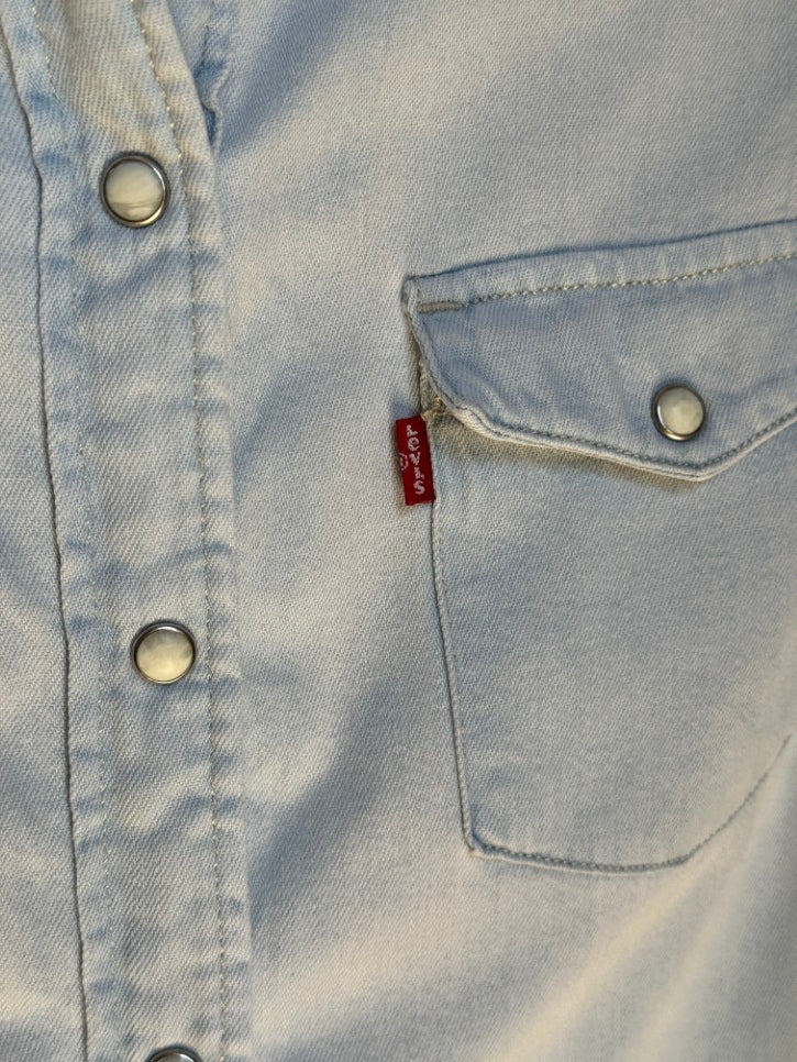 Bleached denim western shirt (M)