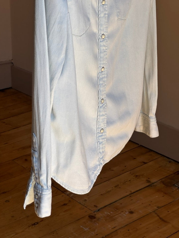 Bleached denim western shirt (M)