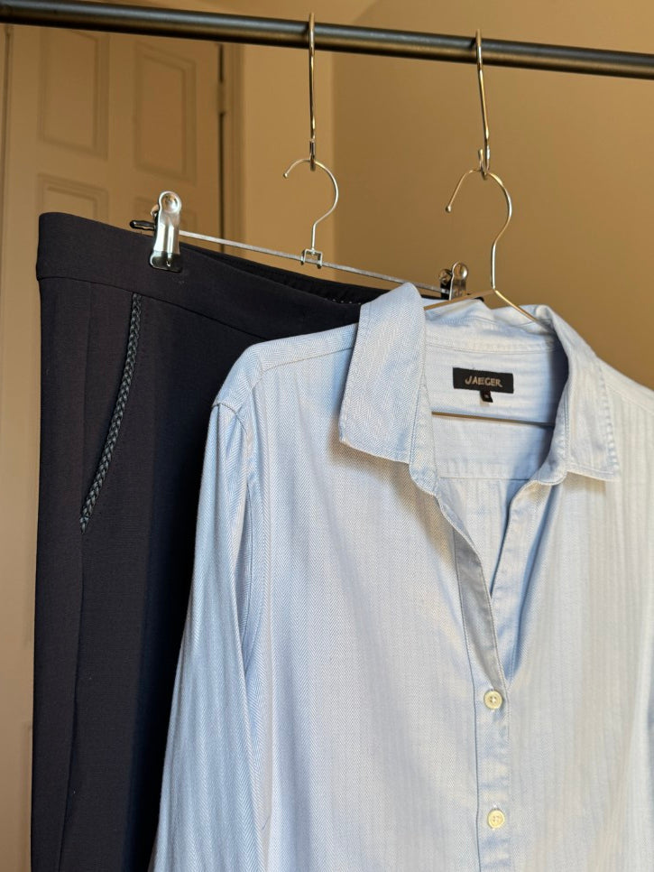 Woven blue shirt (L)