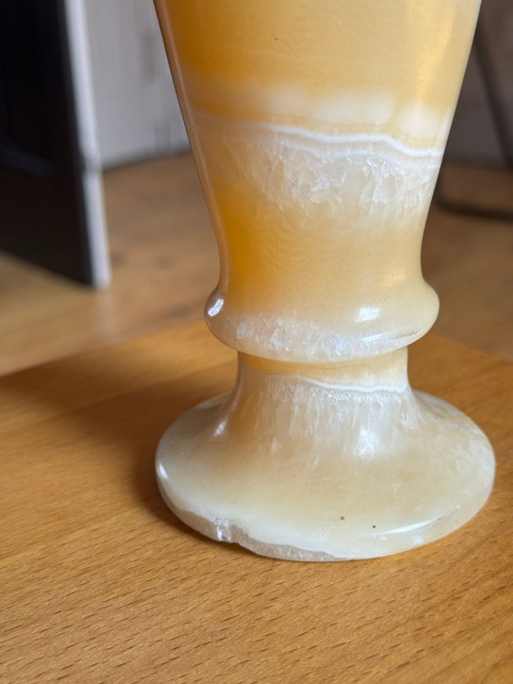 Egyptian alabaster stone carved vase