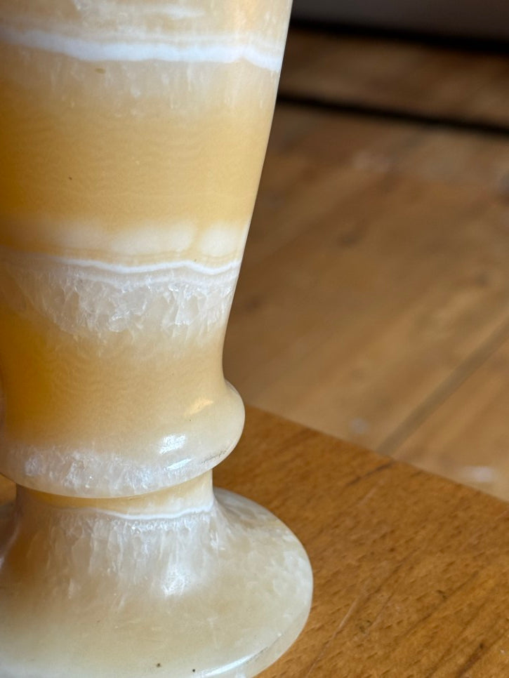 Egyptian alabaster stone carved vase