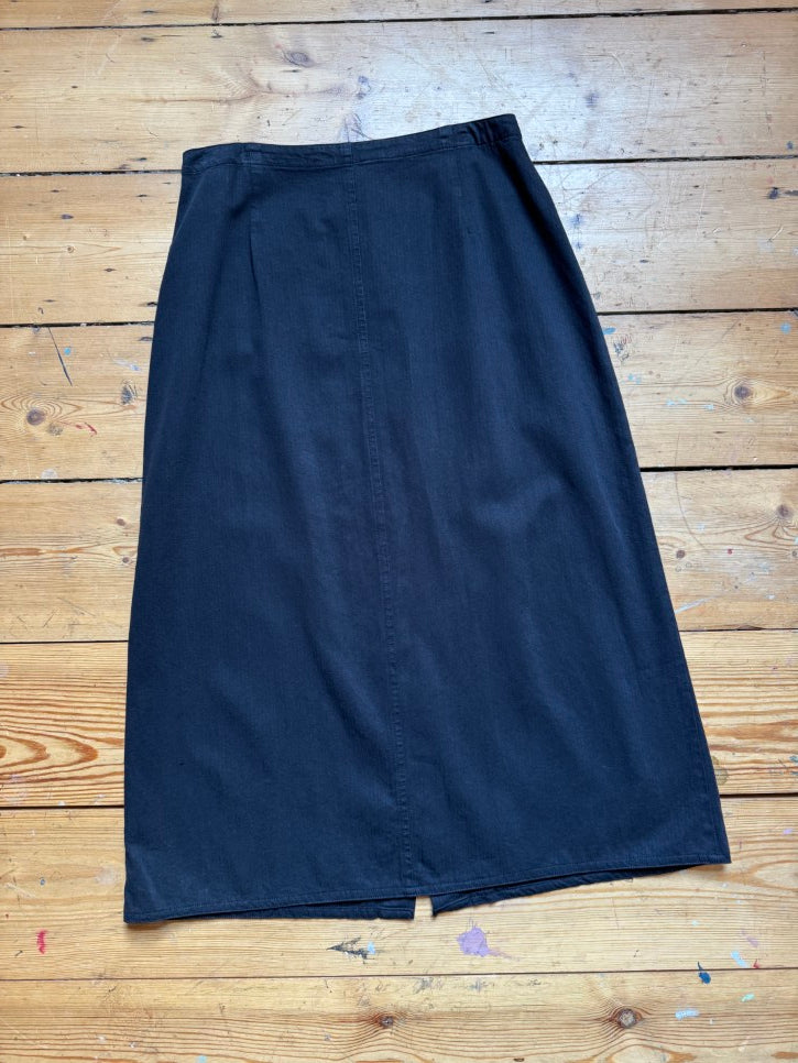 Vintage heavy cotton blend midi skirt (M)