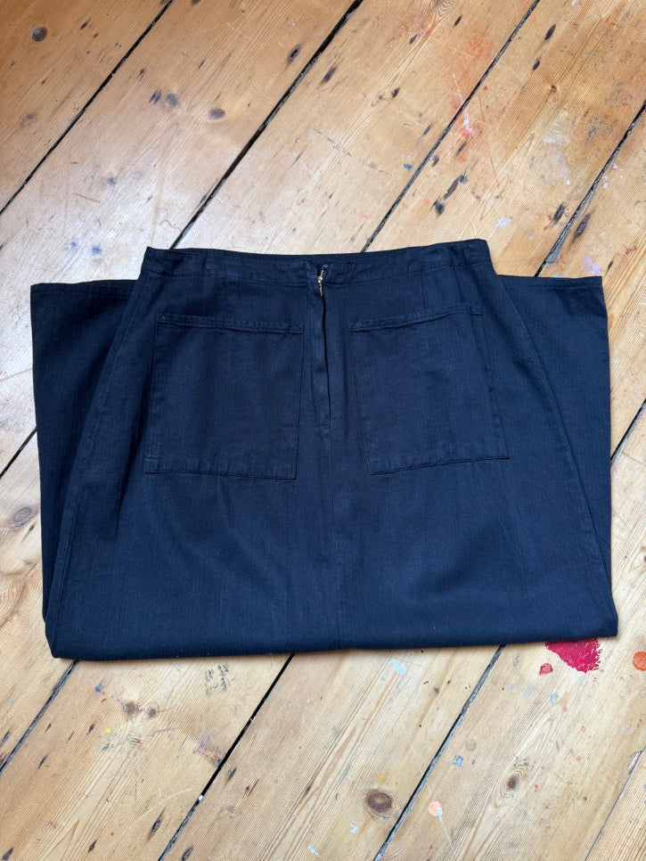 Vintage heavy cotton blend midi skirt (M)