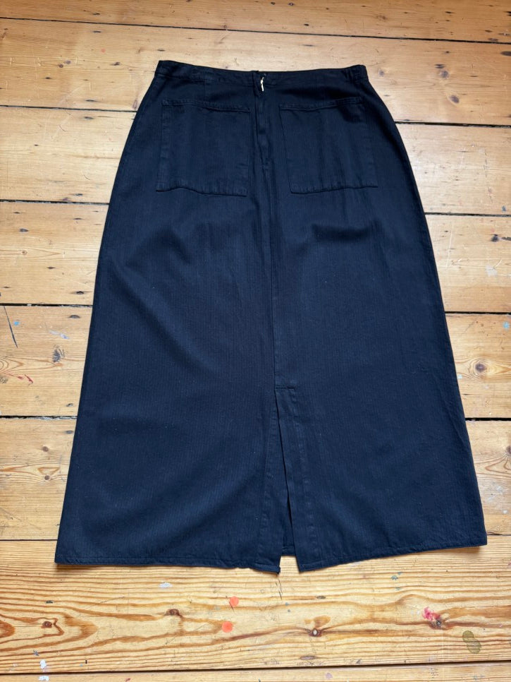 Vintage heavy cotton blend midi skirt (M)