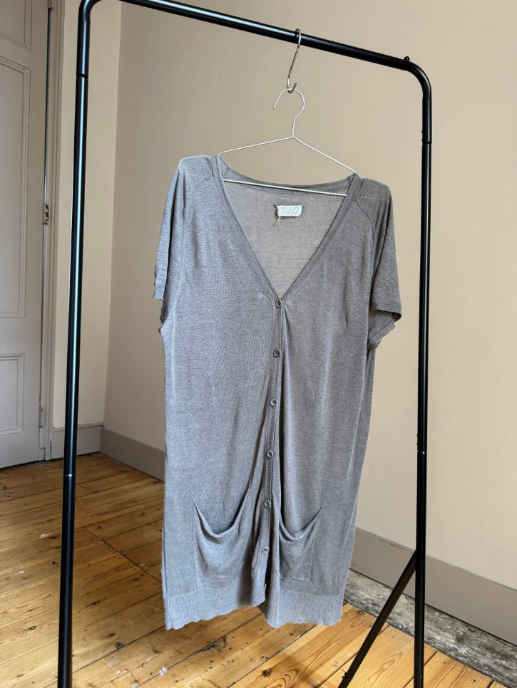 Longline short sleeve cardigan (L)