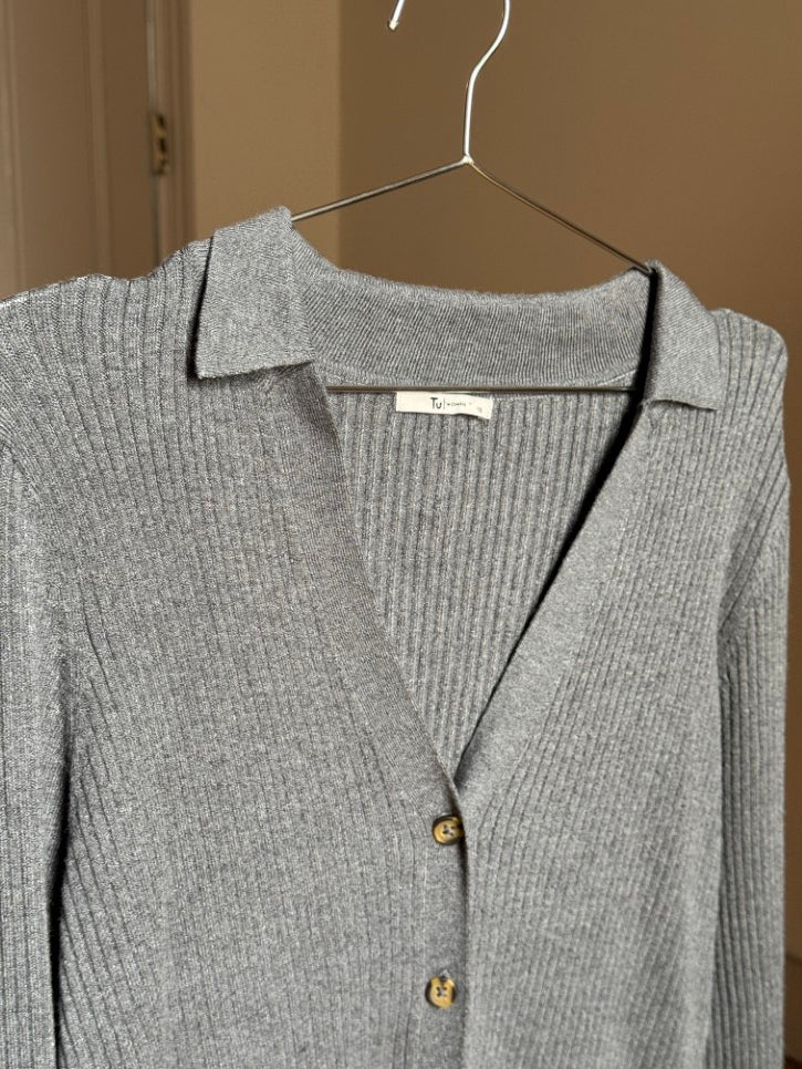 Ribbed cardigan (L)