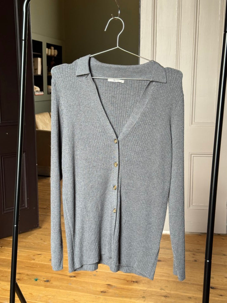 Ribbed cardigan (L)
