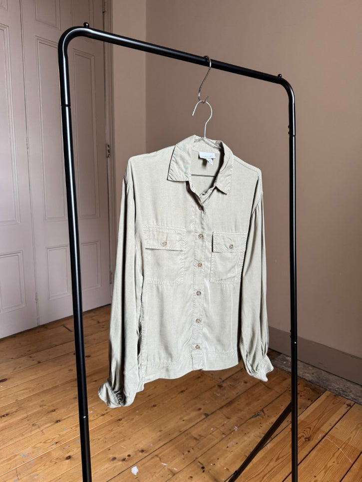 Khaki Button Down Shirt (S)