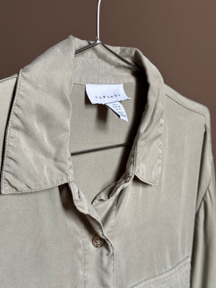 Khaki Button Down Shirt (S)