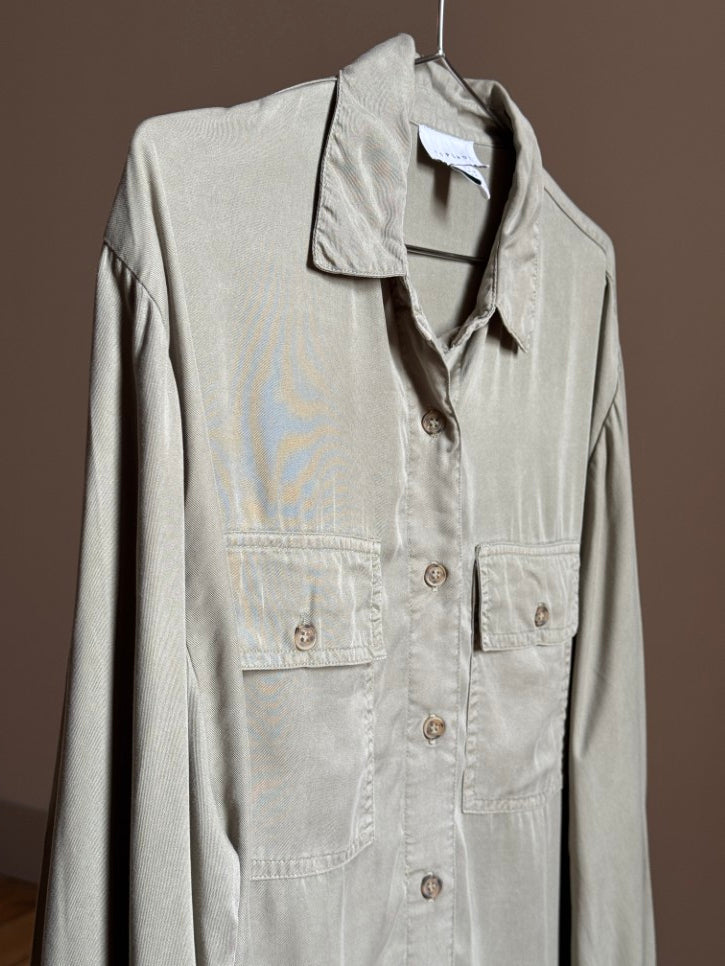 Khaki Button Down Shirt (S)