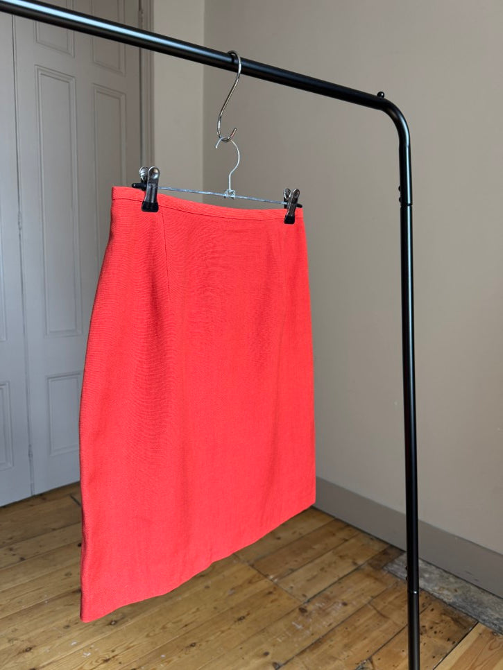 Linen-blend tailored mini skirt (XS)