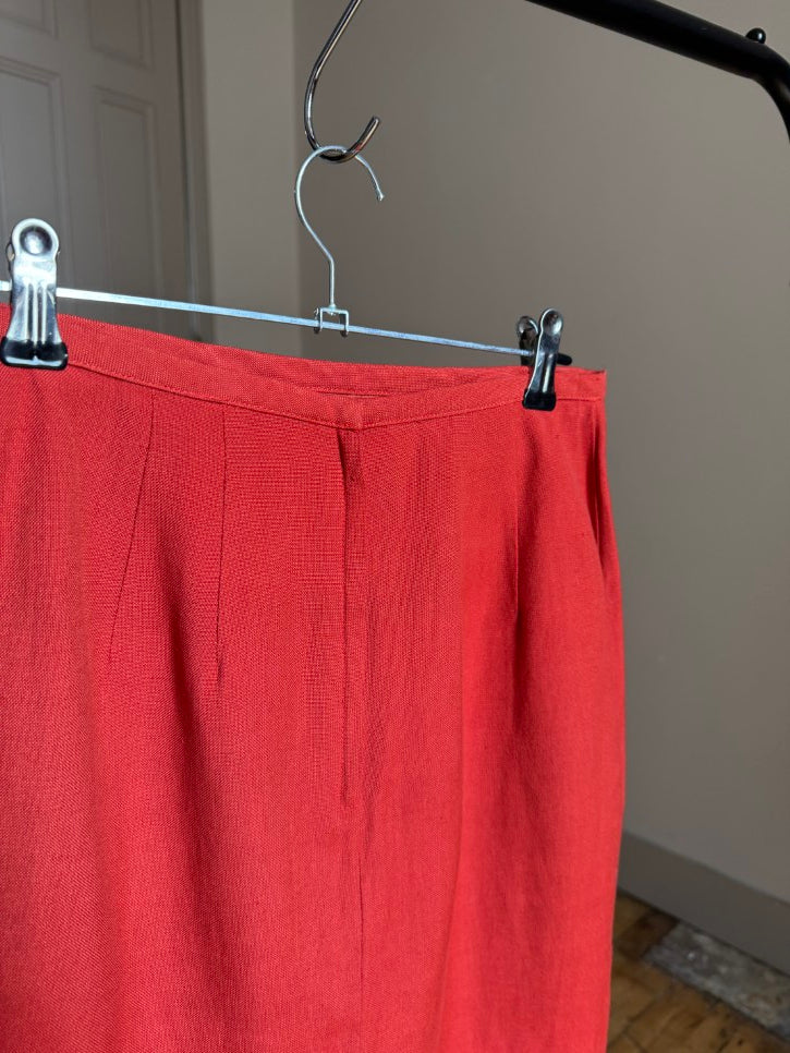 Linen-blend tailored mini skirt (XS)