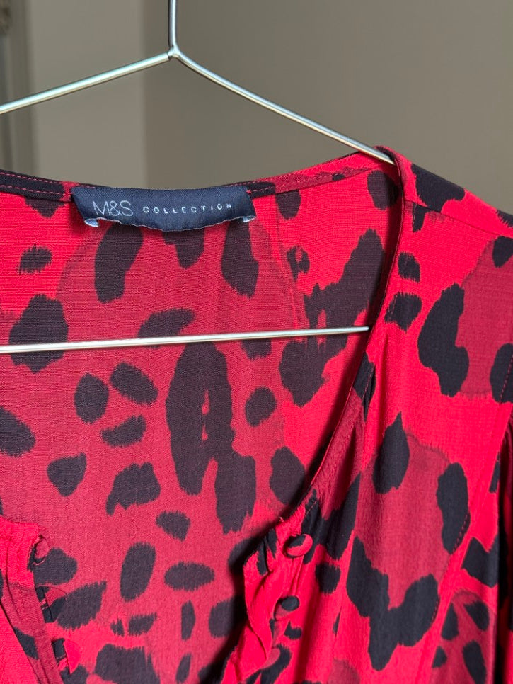 Leopard print empire line maxi dress (M)