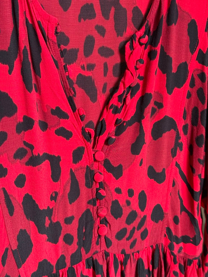 Leopard print empire line maxi dress (M)