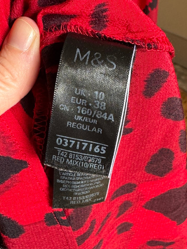 Leopard print empire line maxi dress (M)
