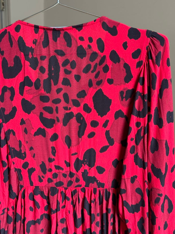 Leopard print empire line maxi dress (M)