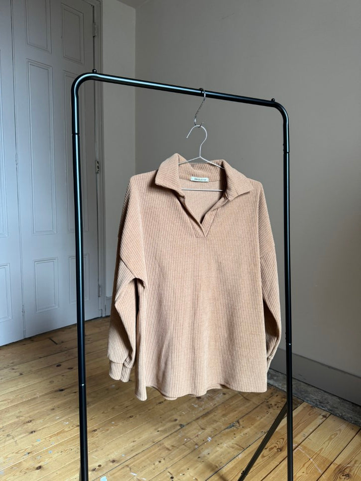 Corduroy Long Sleeved Polo (M)